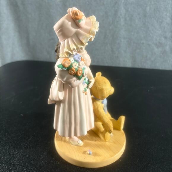 1990 Vintage Jan Hagara Rebecca Legacy Teddy Bear Kid Flower Porcelain Figurine - Picture 4 of 8